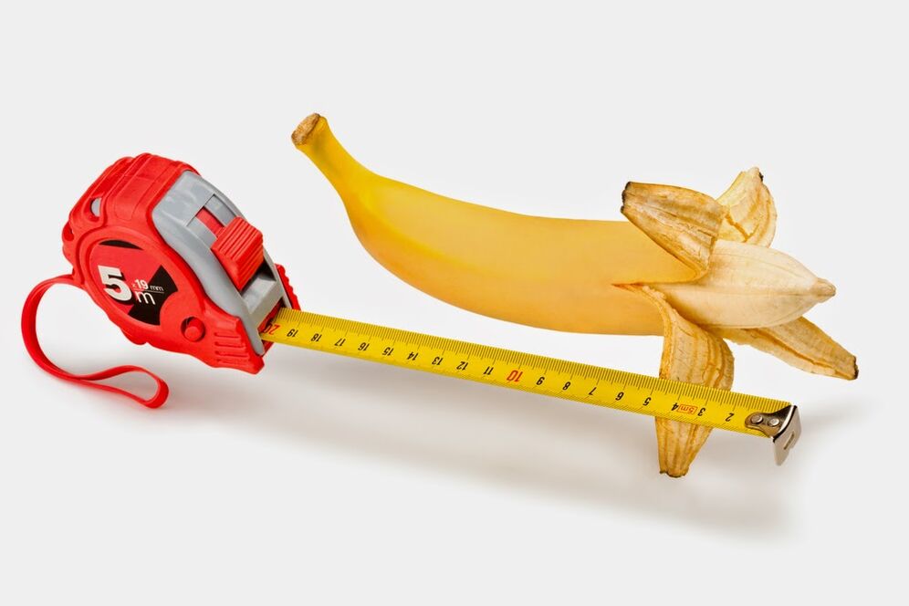 a pénisz megméretése, mielőtt megnagyobbítaná, egy banán példájával